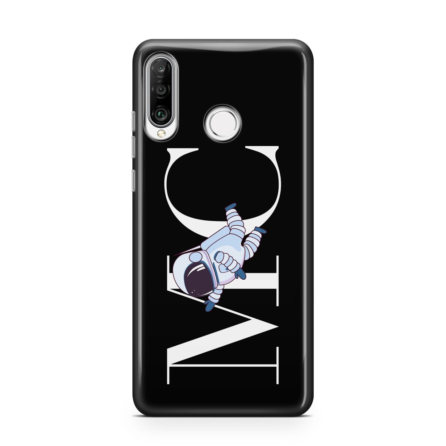 Simple Personalised Astronaut with Initials Huawei P30 Lite Phone Case