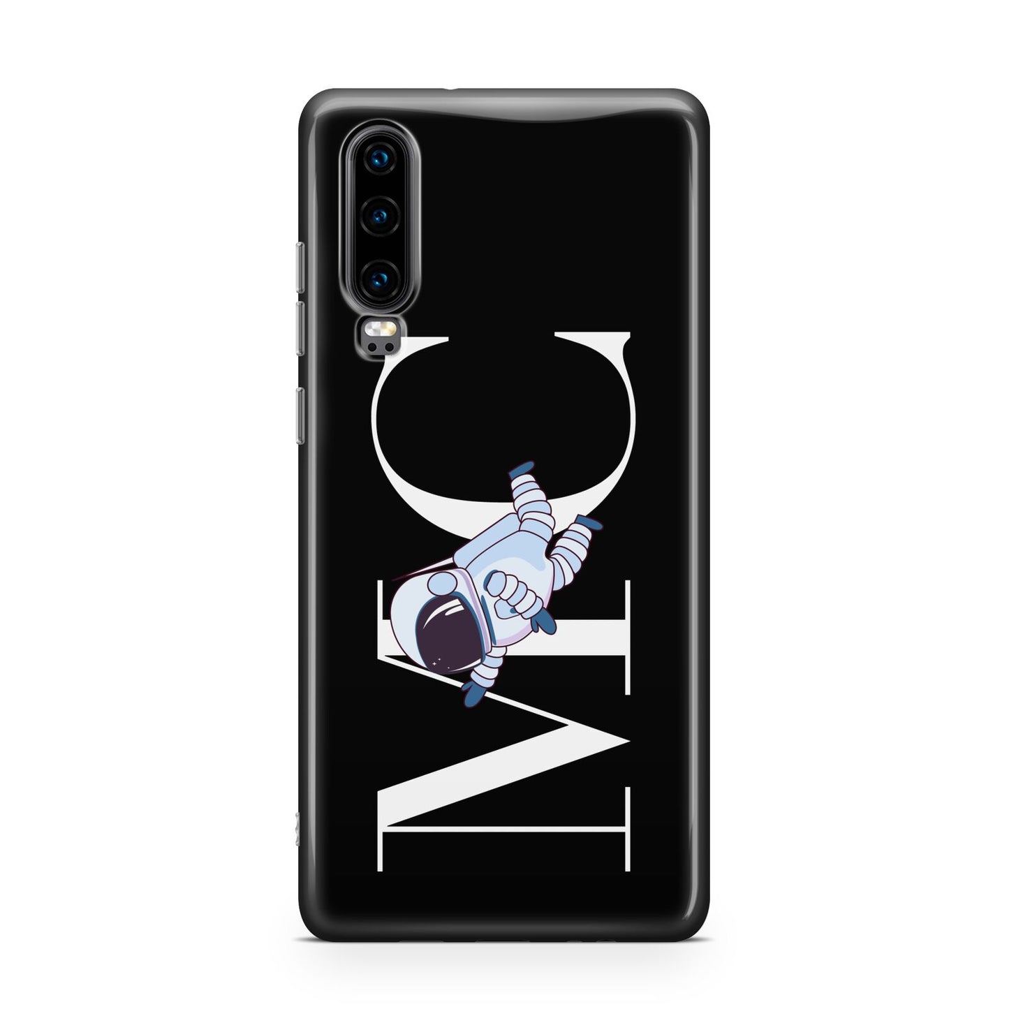 Simple Personalised Astronaut with Initials Huawei P30 Phone Case