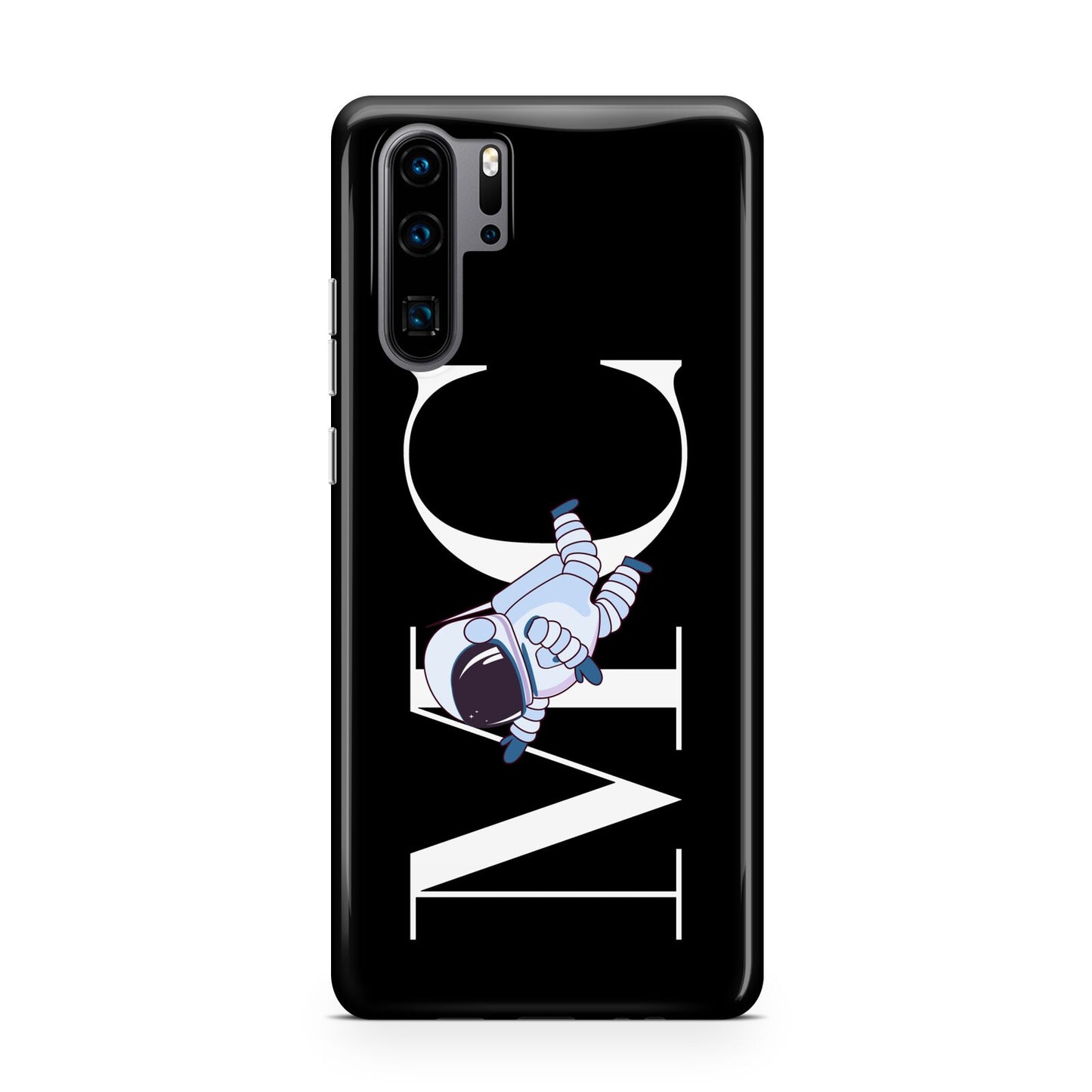 Simple Personalised Astronaut with Initials Huawei P30 Pro Phone Case