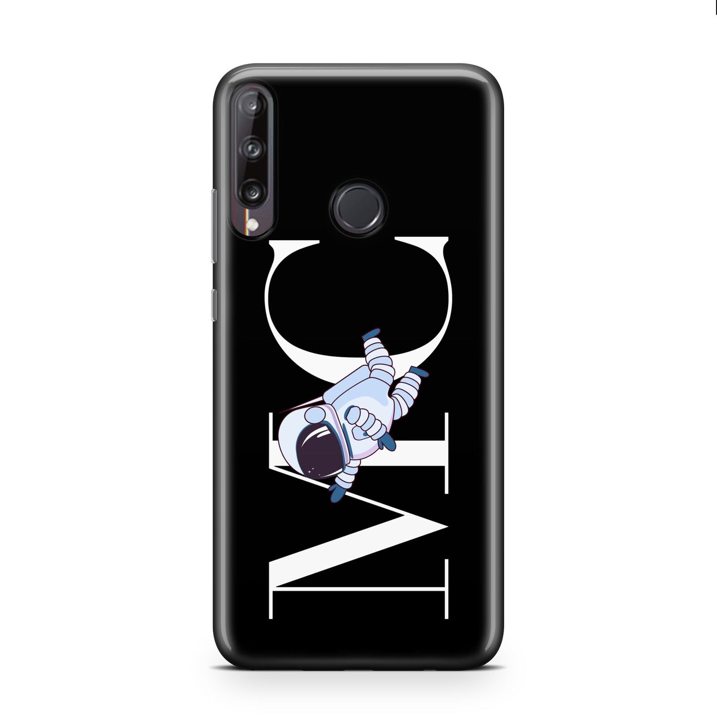 Simple Personalised Astronaut with Initials Huawei P40 Lite E Phone Case