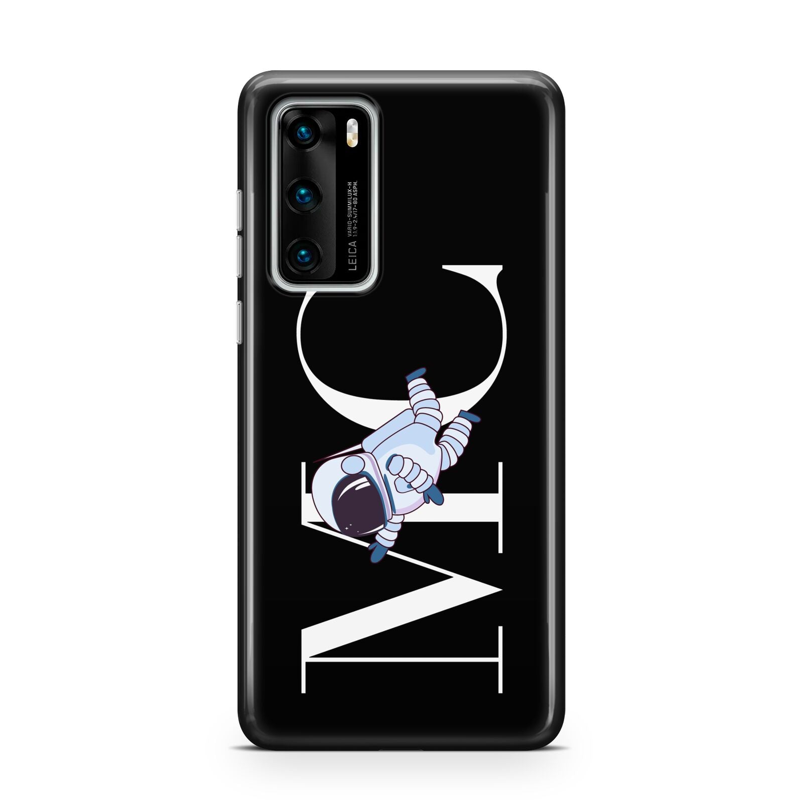 Simple Personalised Astronaut with Initials Huawei P40 Phone Case