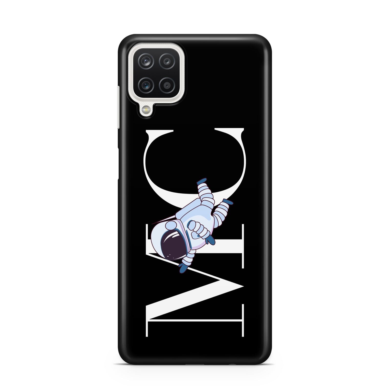 Simple Personalised Astronaut with Initials Samsung A12 Case