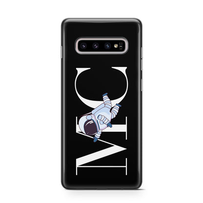 Simple Personalised Astronaut with Initials Samsung Galaxy S10 Case