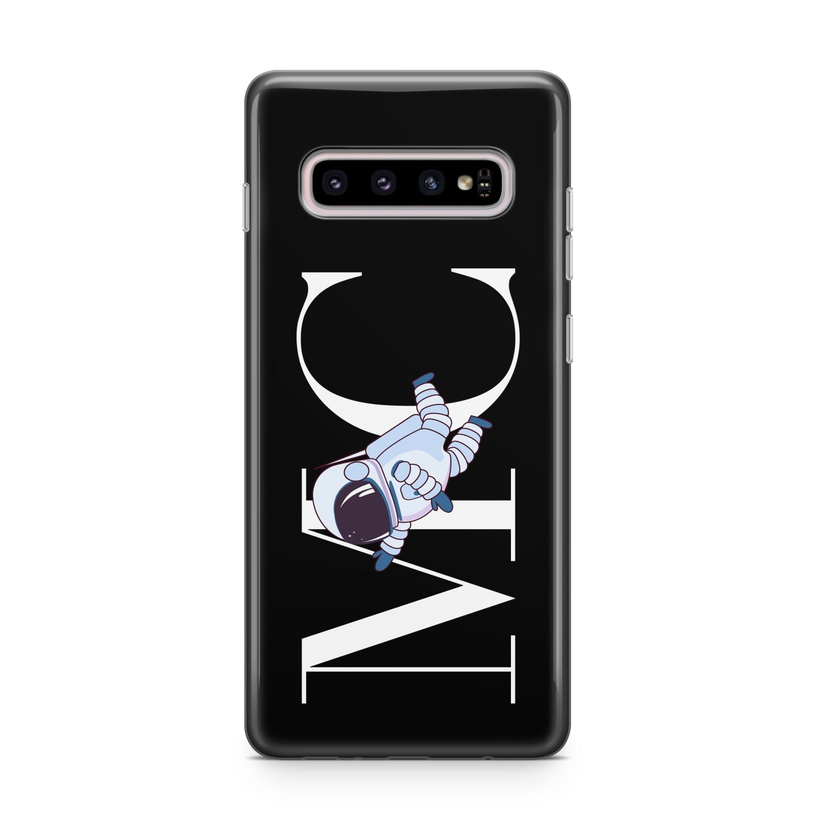 Simple Personalised Astronaut with Initials Samsung Galaxy S10 Plus Case