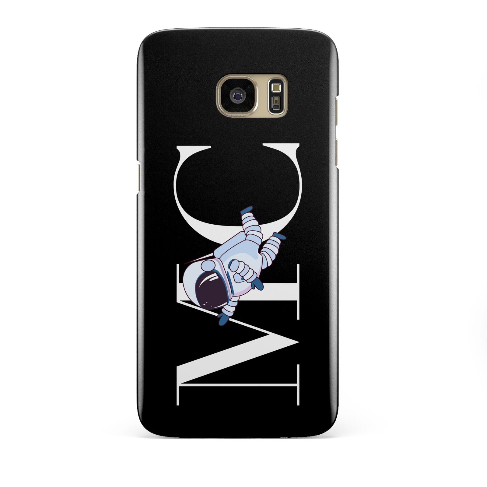 Simple Personalised Astronaut with Initials Samsung Galaxy S7 Edge Case