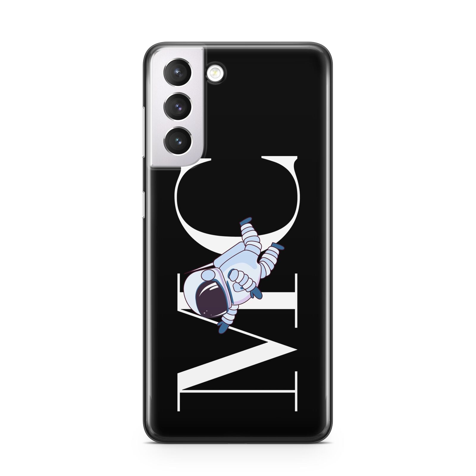 Simple Personalised Astronaut with Initials Samsung S21 Case