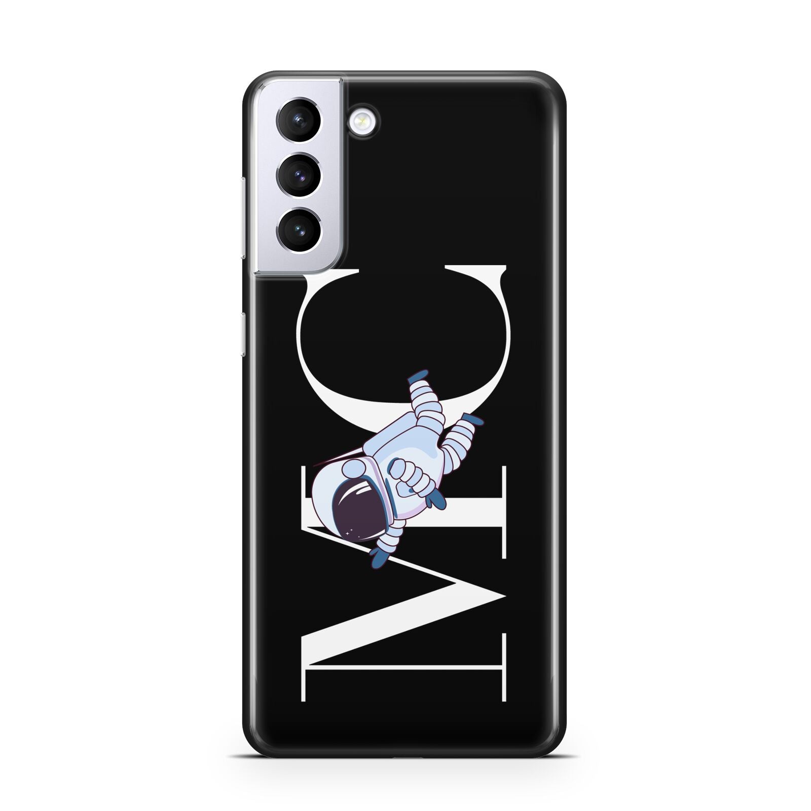 Simple Personalised Astronaut with Initials Samsung S21 Plus Case