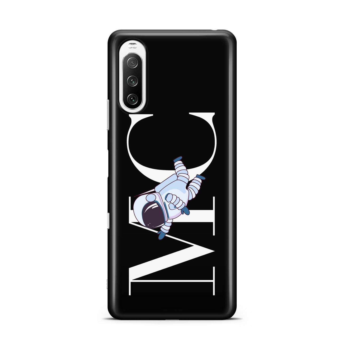 Simple Personalised Astronaut with Initials Sony Xperia 10 III Case