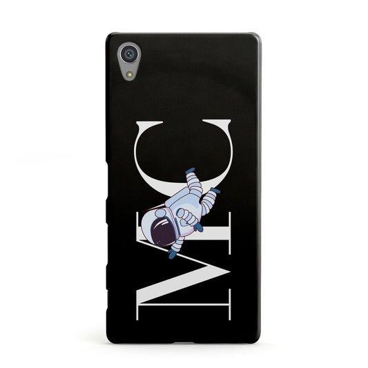 Simple Personalised Astronaut with Initials Sony Xperia Case