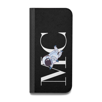 Simple Personalised Astronaut with Initials Vegan Leather Flip Samsung Case