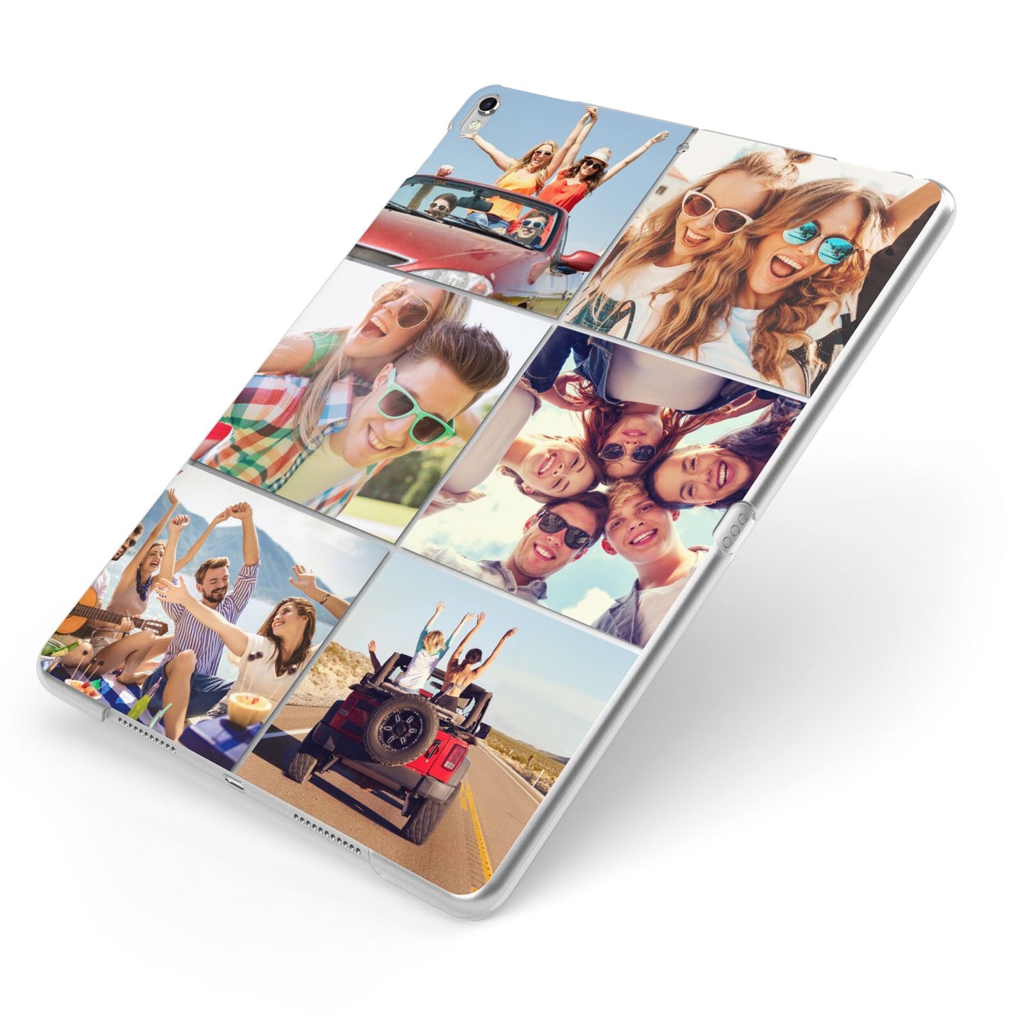 Six Photo Apple iPad Case on Silver iPad Side View