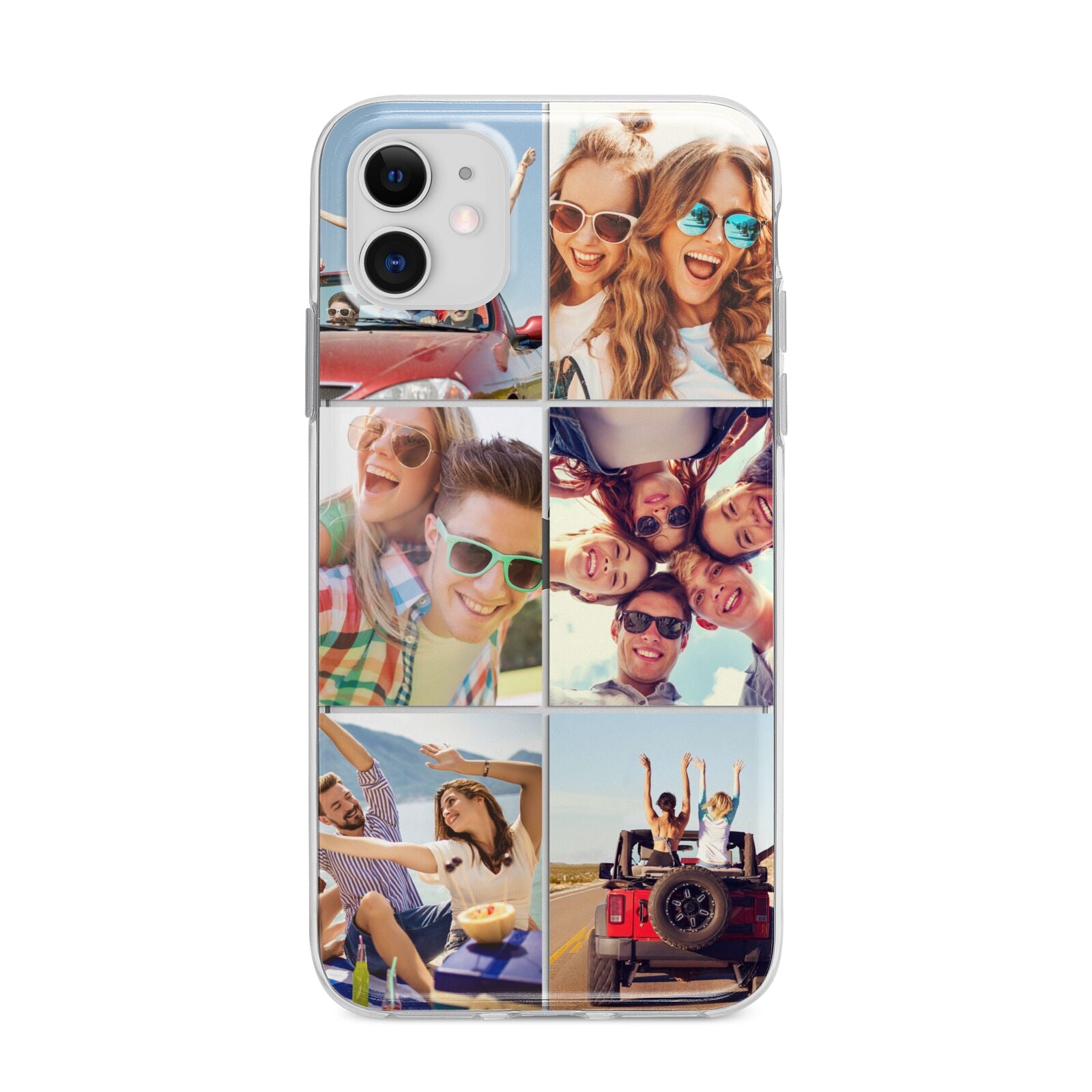 Six Photo Apple iPhone 11 in White with Bumper Case