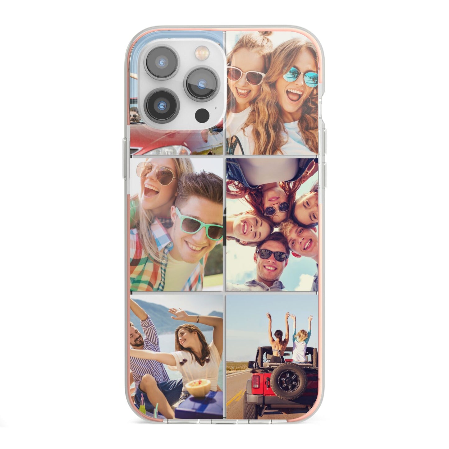 Six Photo iPhone 13 Pro Max TPU Impact Case with Pink Edges