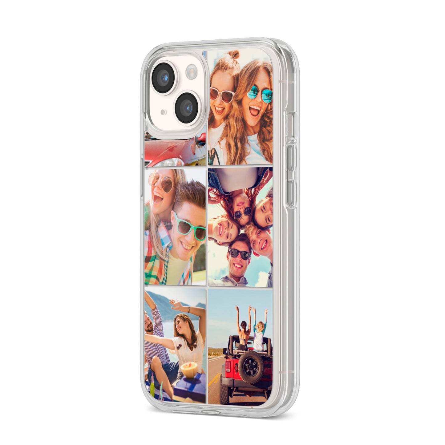 Six Photo iPhone 14 Clear Tough Case Starlight Angled Image