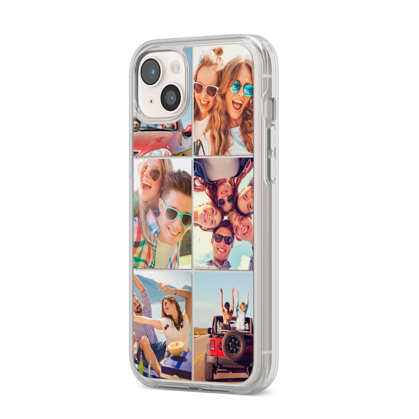 Six Photo iPhone 14 Plus Clear Tough Case Starlight Angled Image