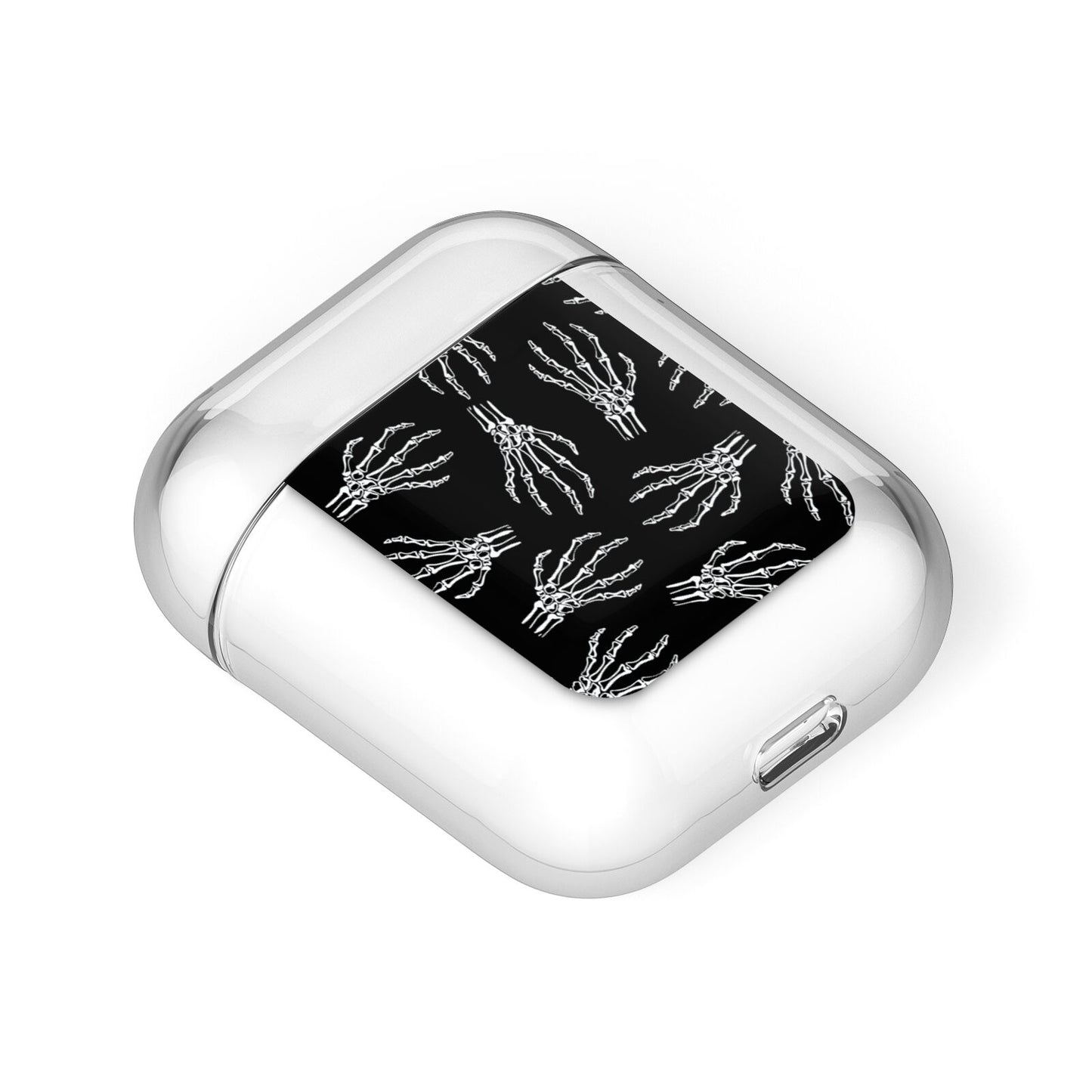 Skeleton Hands AirPods Case Laid Flat