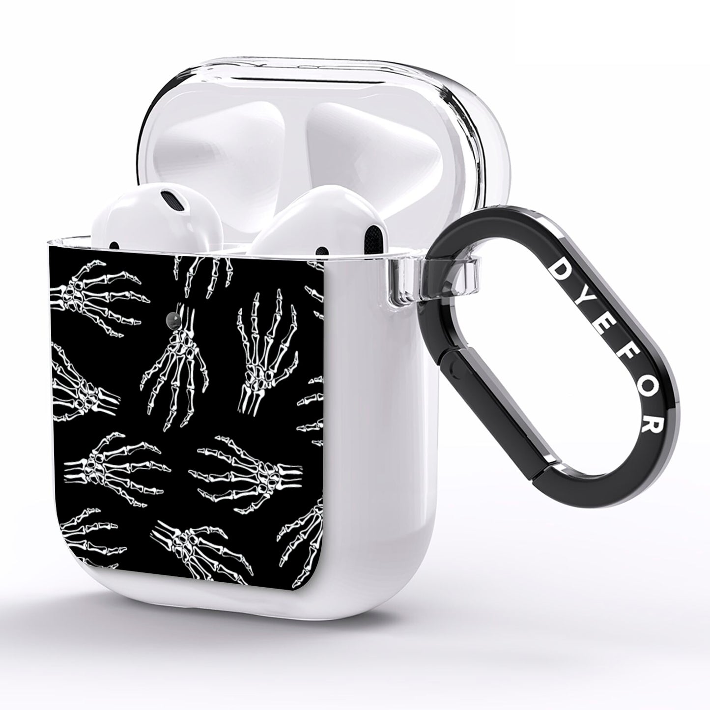 Skeleton Hands AirPods Clear Case Side Image