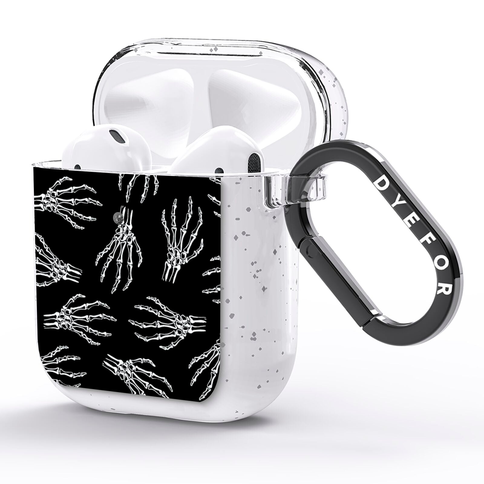 Skeleton Hands AirPods Glitter Case Side Image