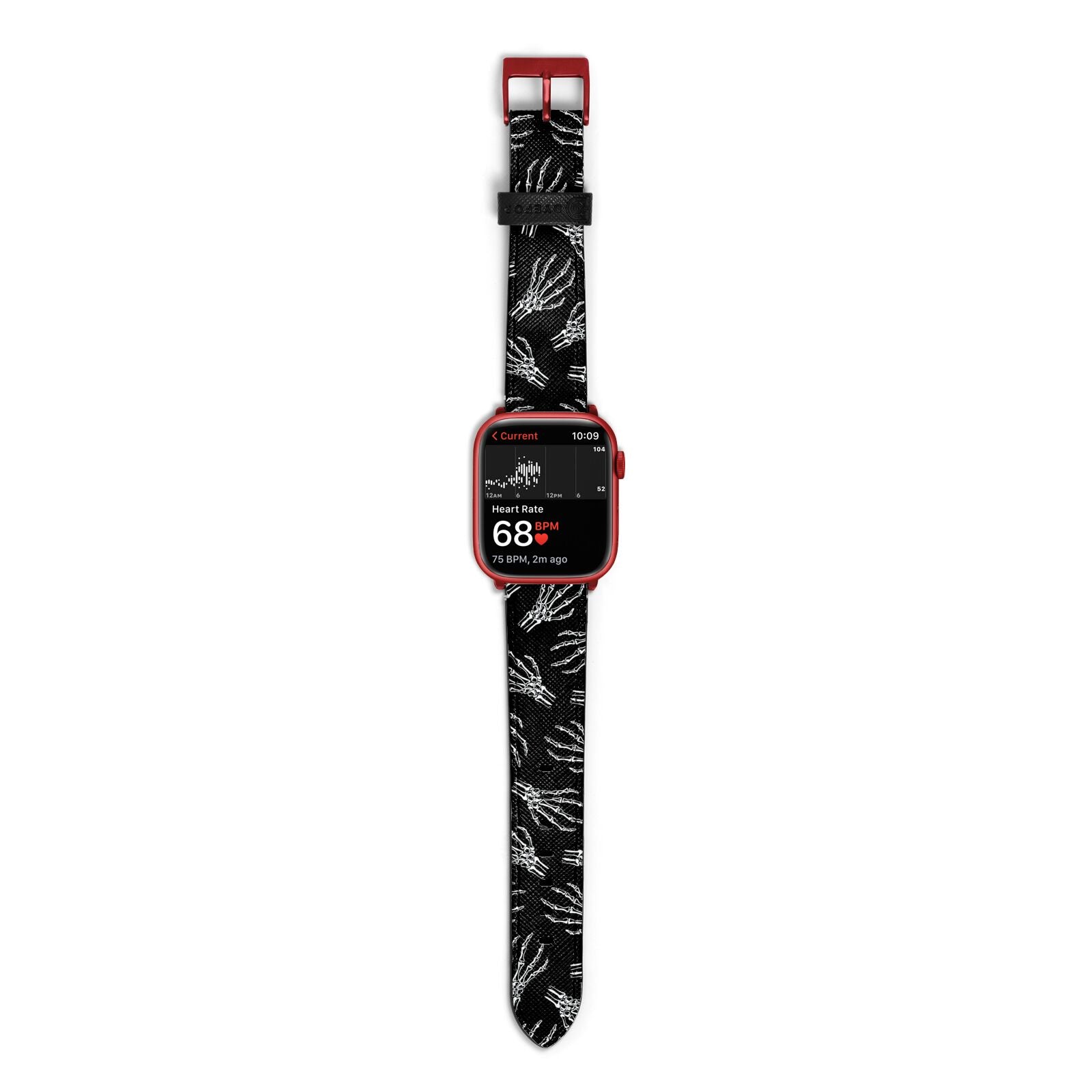 Skeleton Hands Apple Watch Strap Size 38mm with Red Hardware