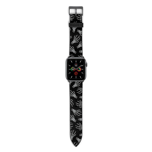 Skeleton Hands Apple Watch Strap with Space Grey Hardware