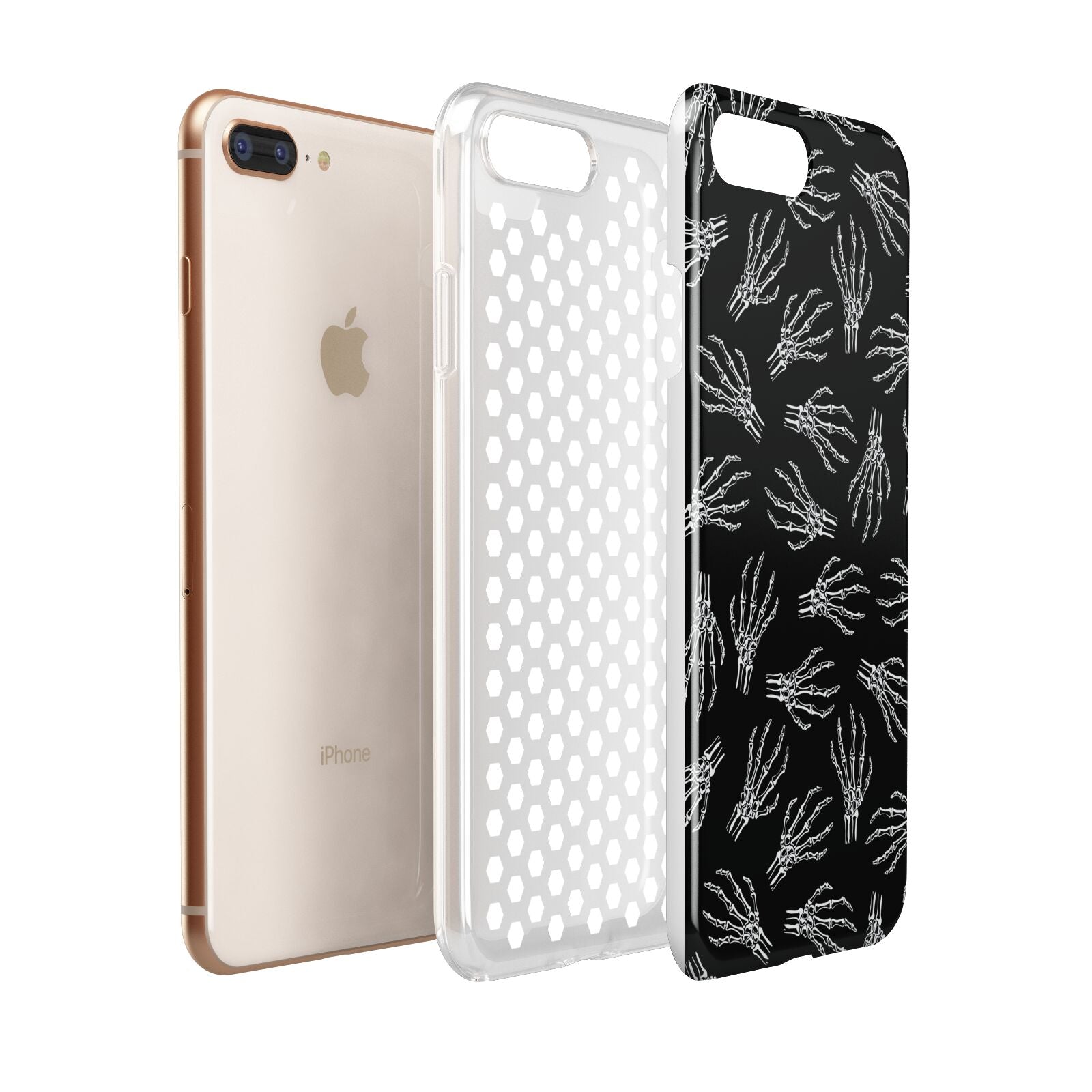 Skeleton Hands Apple iPhone 7 8 Plus 3D Tough Case Expanded View