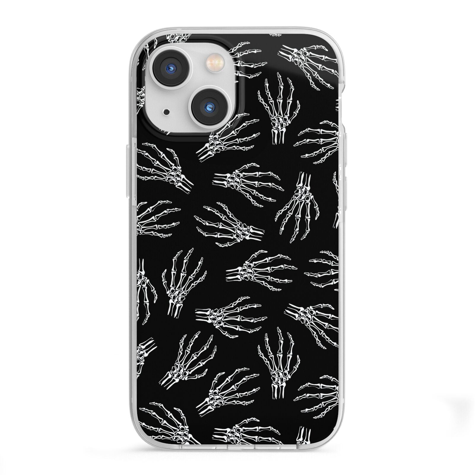 Skeleton Hands iPhone 13 Mini TPU Impact Case with White Edges