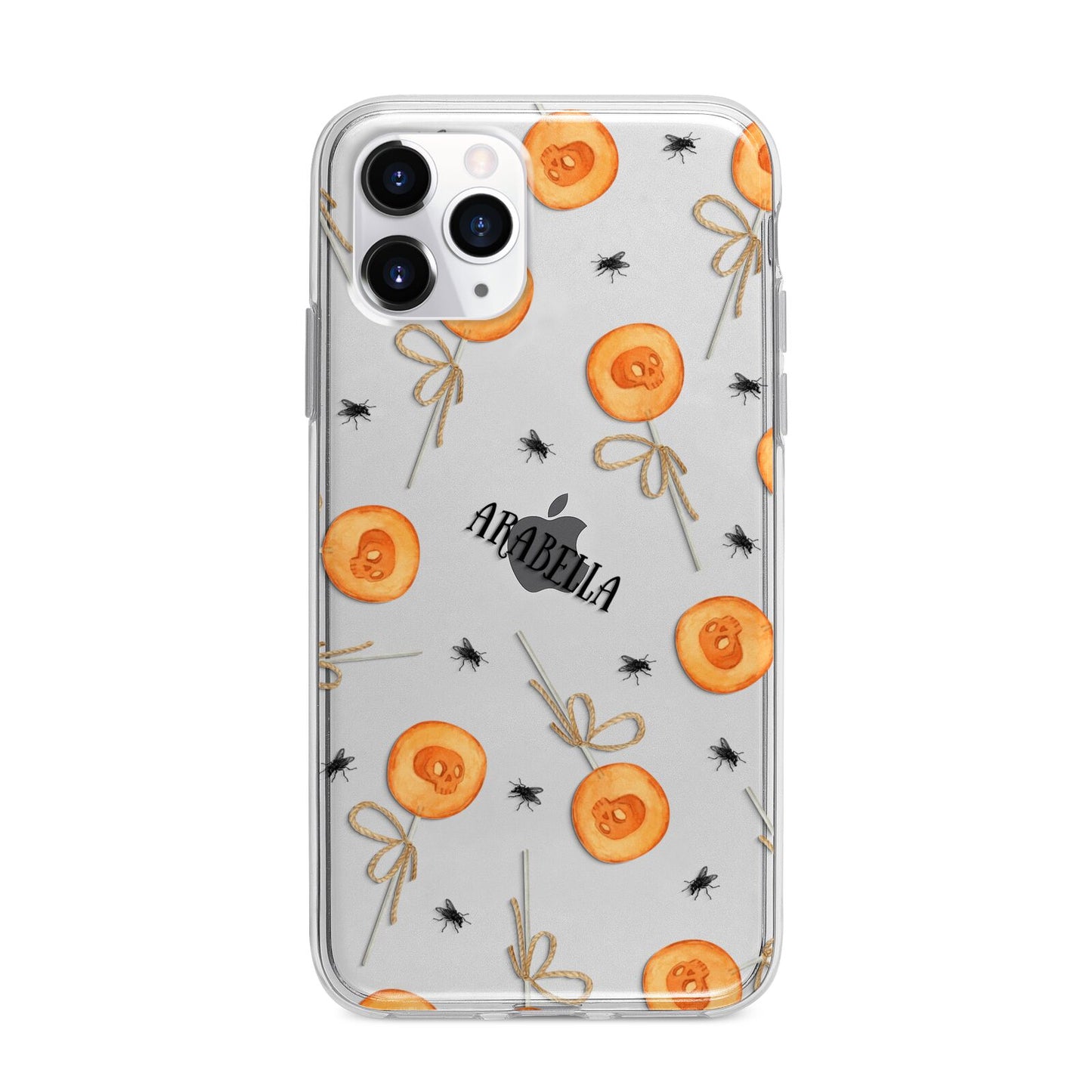 Skull Lollipops Custom Halloween Apple iPhone 11 Pro Max in Silver with Bumper Case