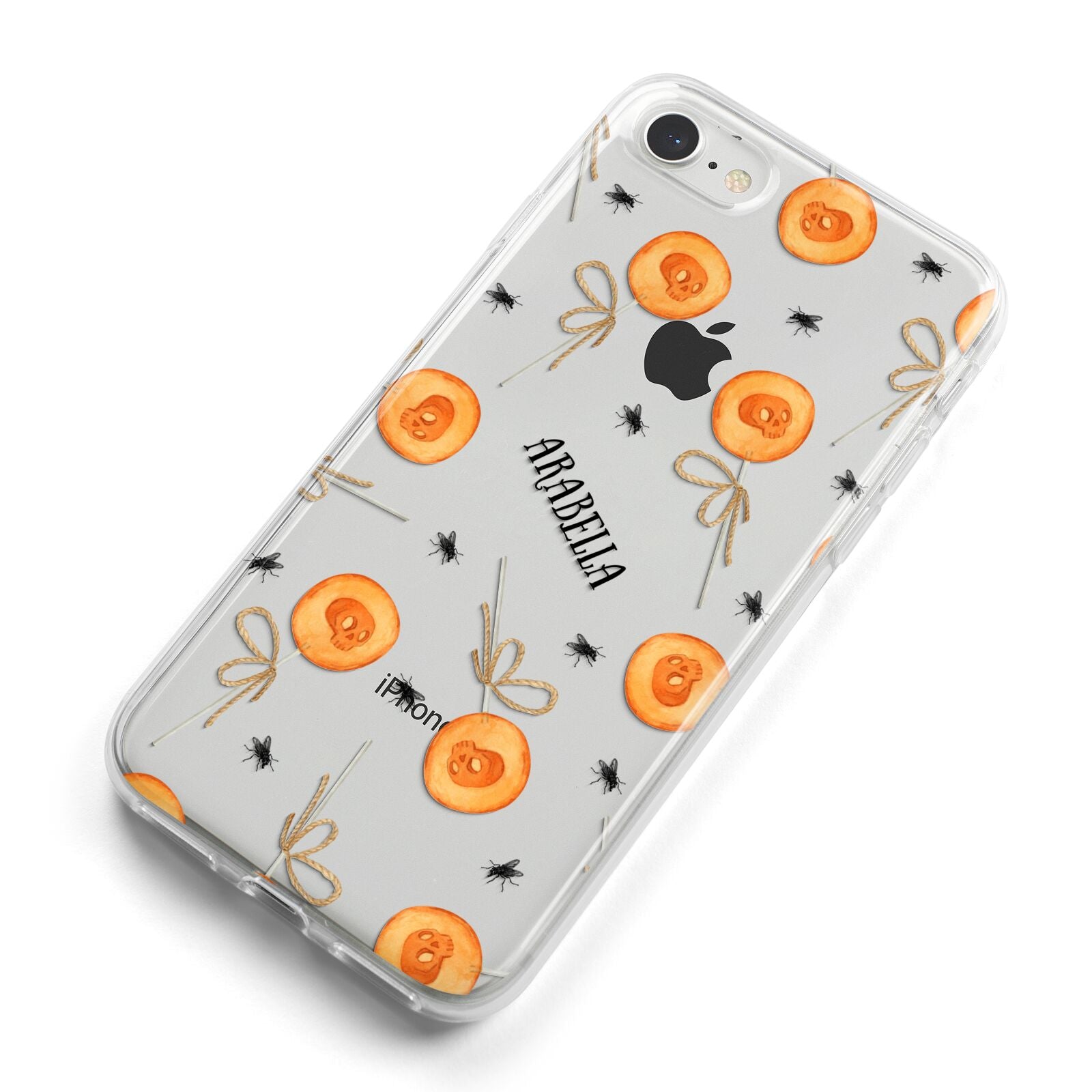 Skull Lollipops Custom Halloween iPhone 8 Bumper Case on Silver iPhone Alternative Image