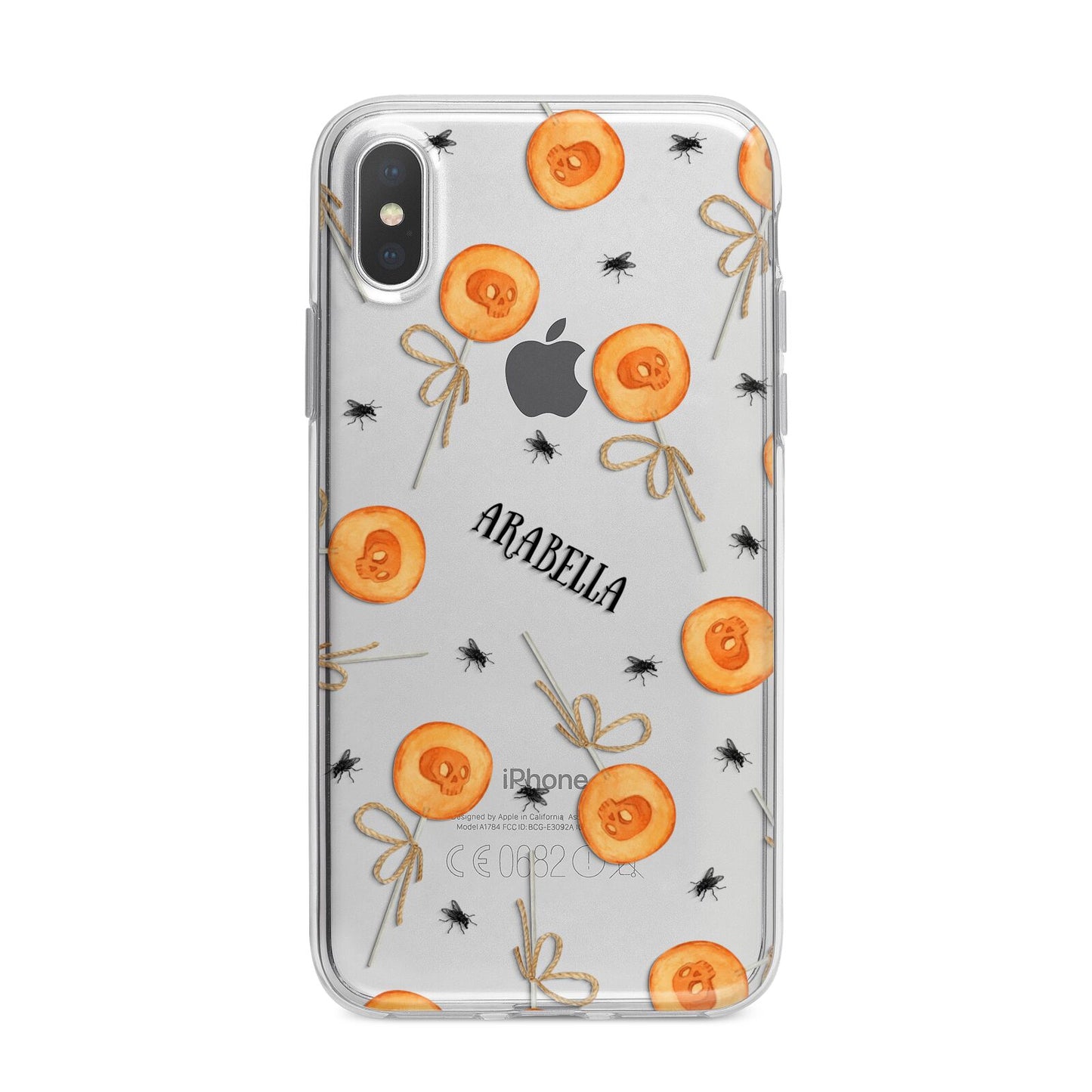 Skull Lollipops Custom Halloween iPhone X Bumper Case on Silver iPhone Alternative Image 1