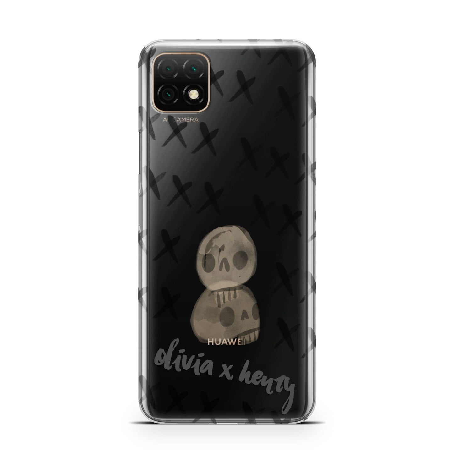 Skulls and Kisses Personalised Huawei Enjoy 20 Phone Case