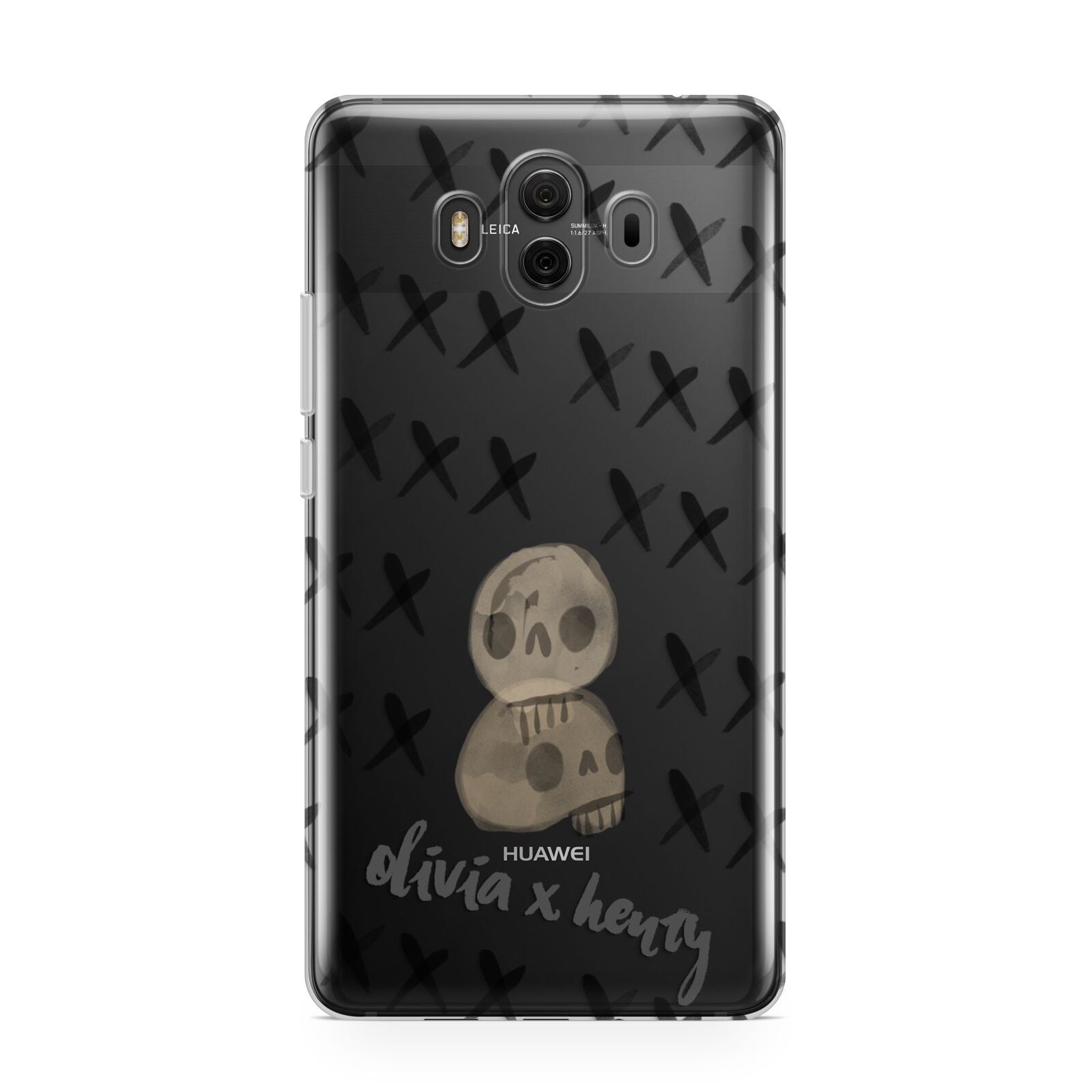 Skulls and Kisses Personalised Huawei Mate 10 Protective Phone Case