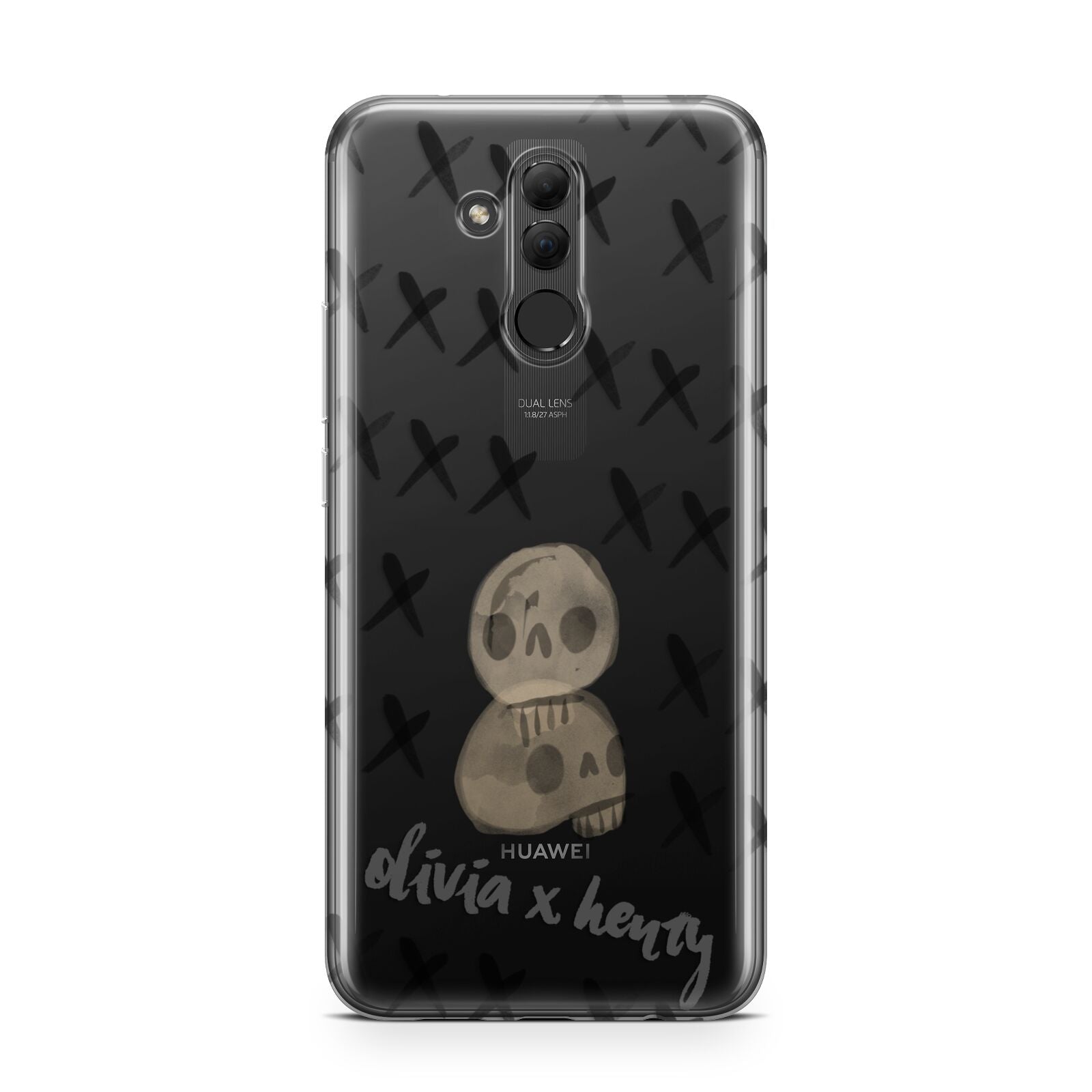 Skulls and Kisses Personalised Huawei Mate 20 Lite