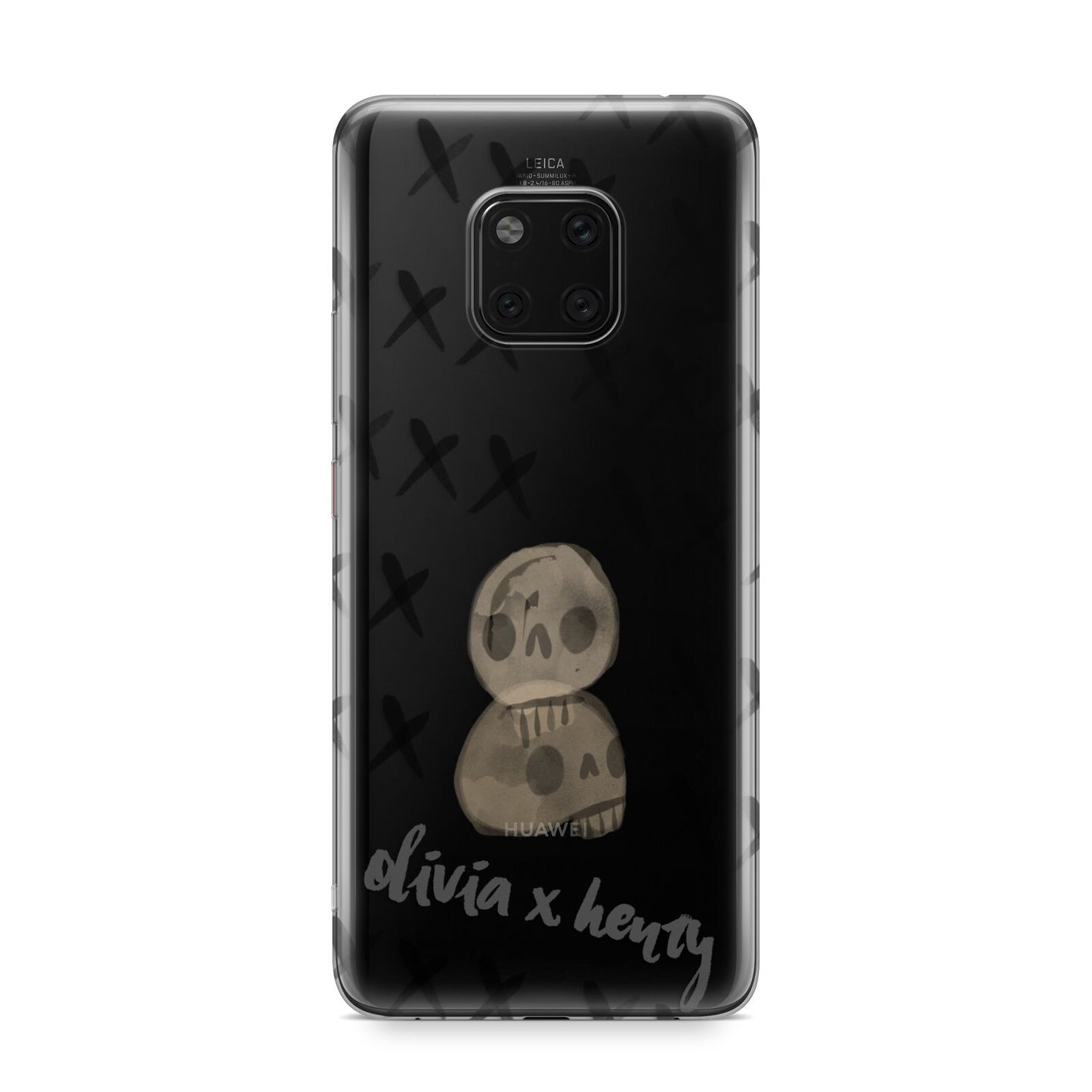 Skulls and Kisses Personalised Huawei Mate 20 Pro Phone Case