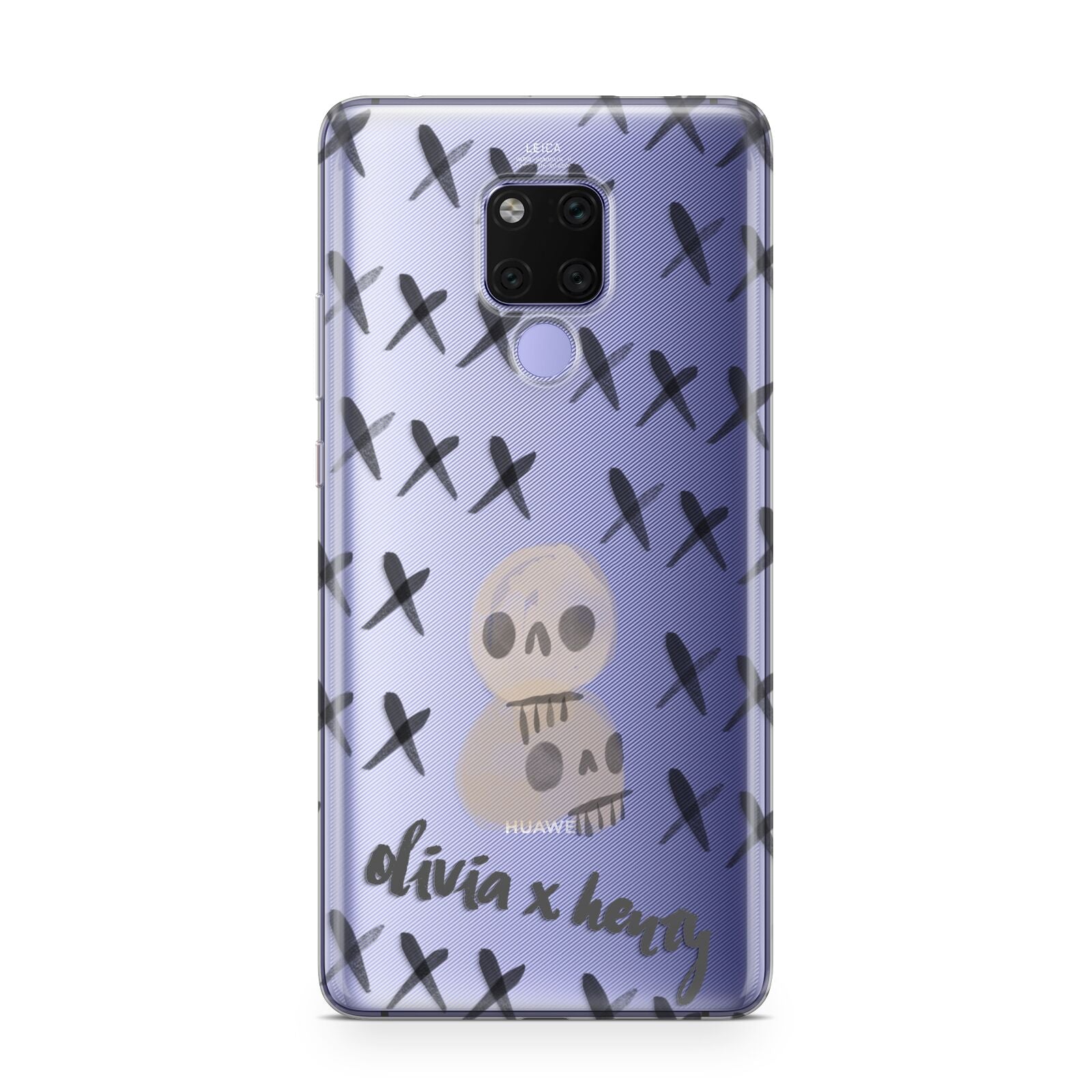 Skulls and Kisses Personalised Huawei Mate 20X Phone Case