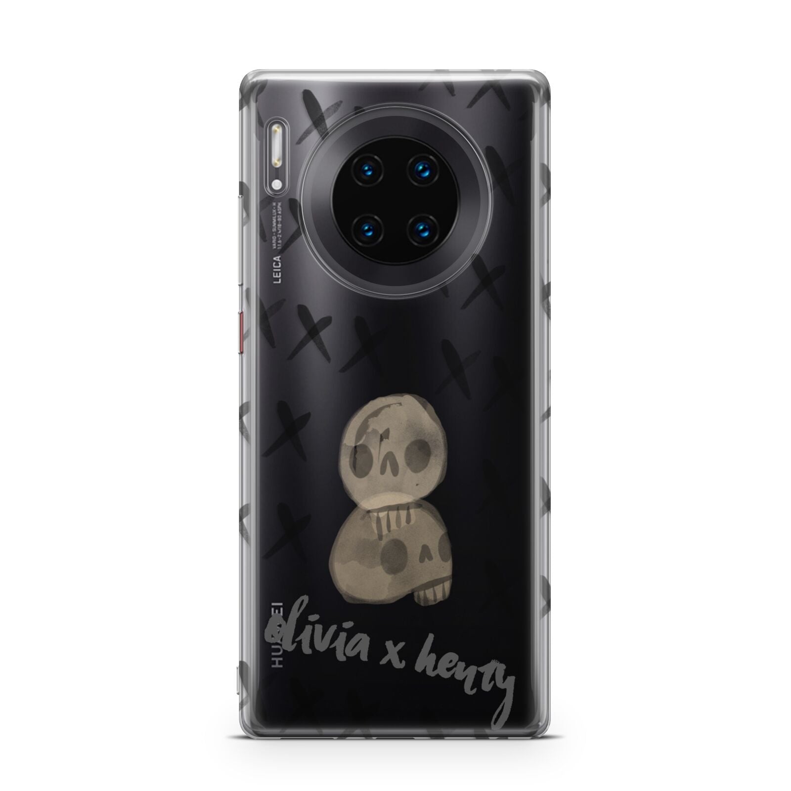 Skulls and Kisses Personalised Huawei Mate 30 Pro Phone Case