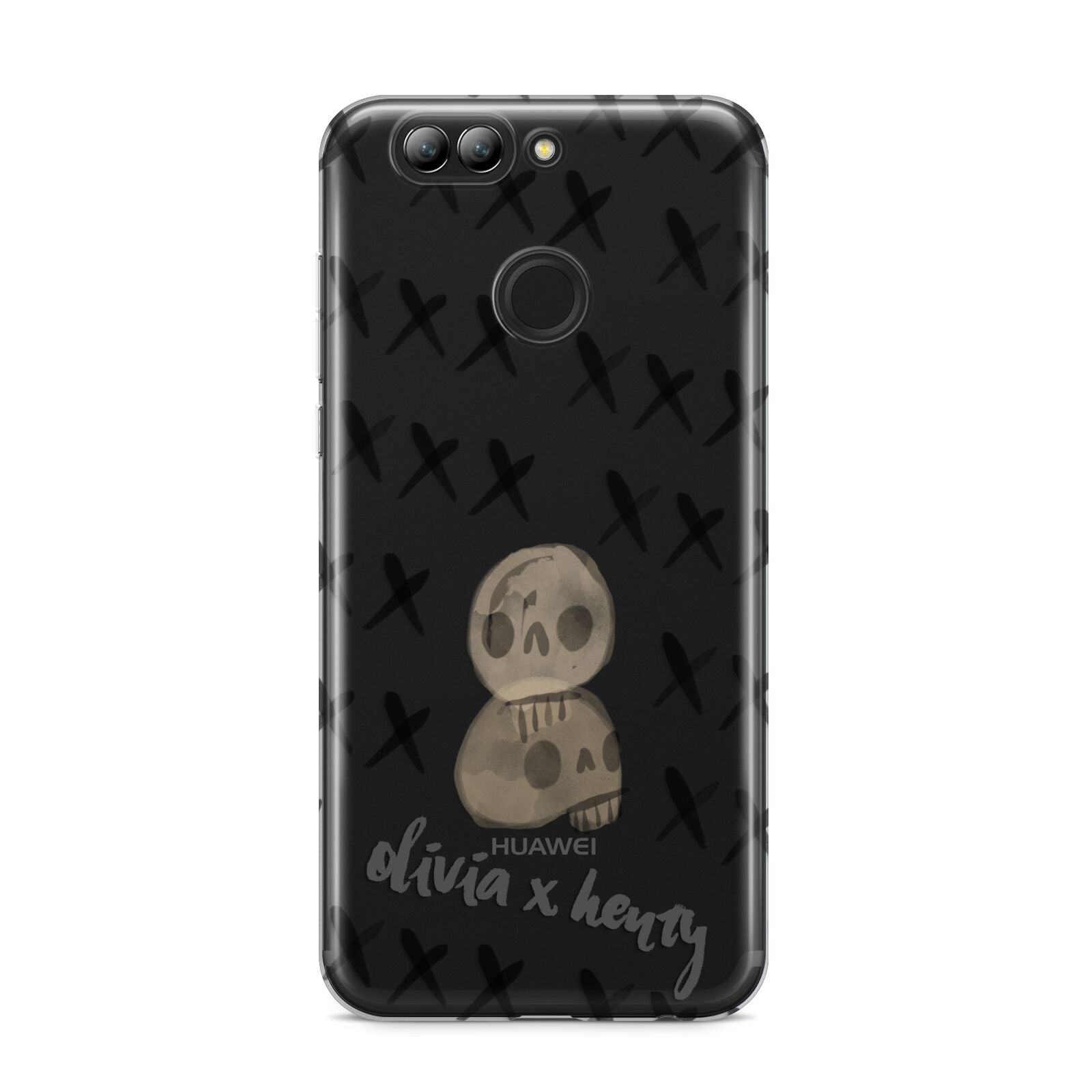 Skulls and Kisses Personalised Huawei Nova 2s Phone Case