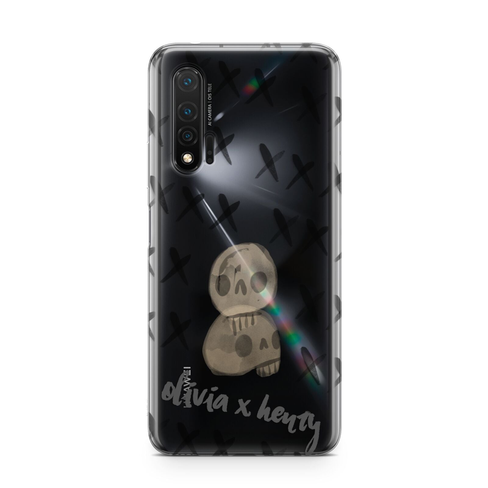 Skulls and Kisses Personalised Huawei Nova 6 Phone Case