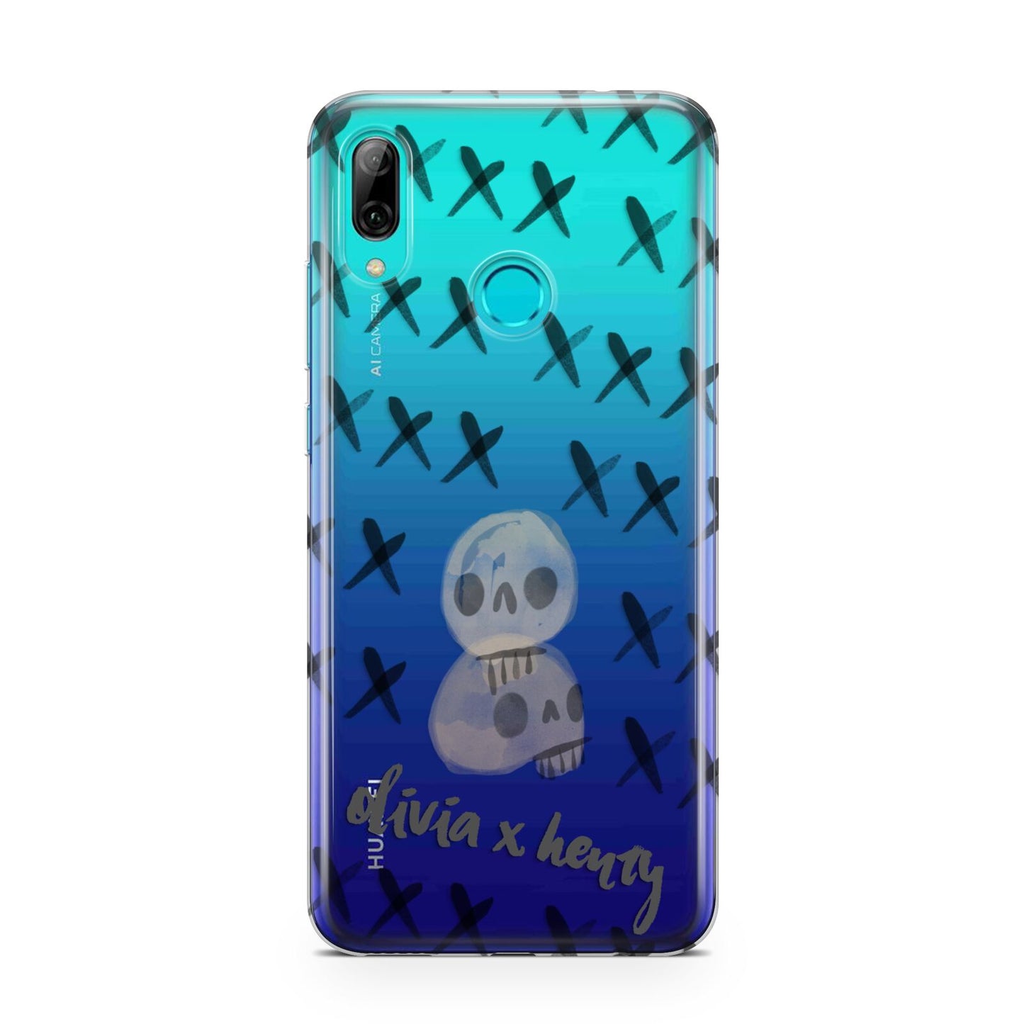 Skulls and Kisses Personalised Huawei P Smart 2019 Case