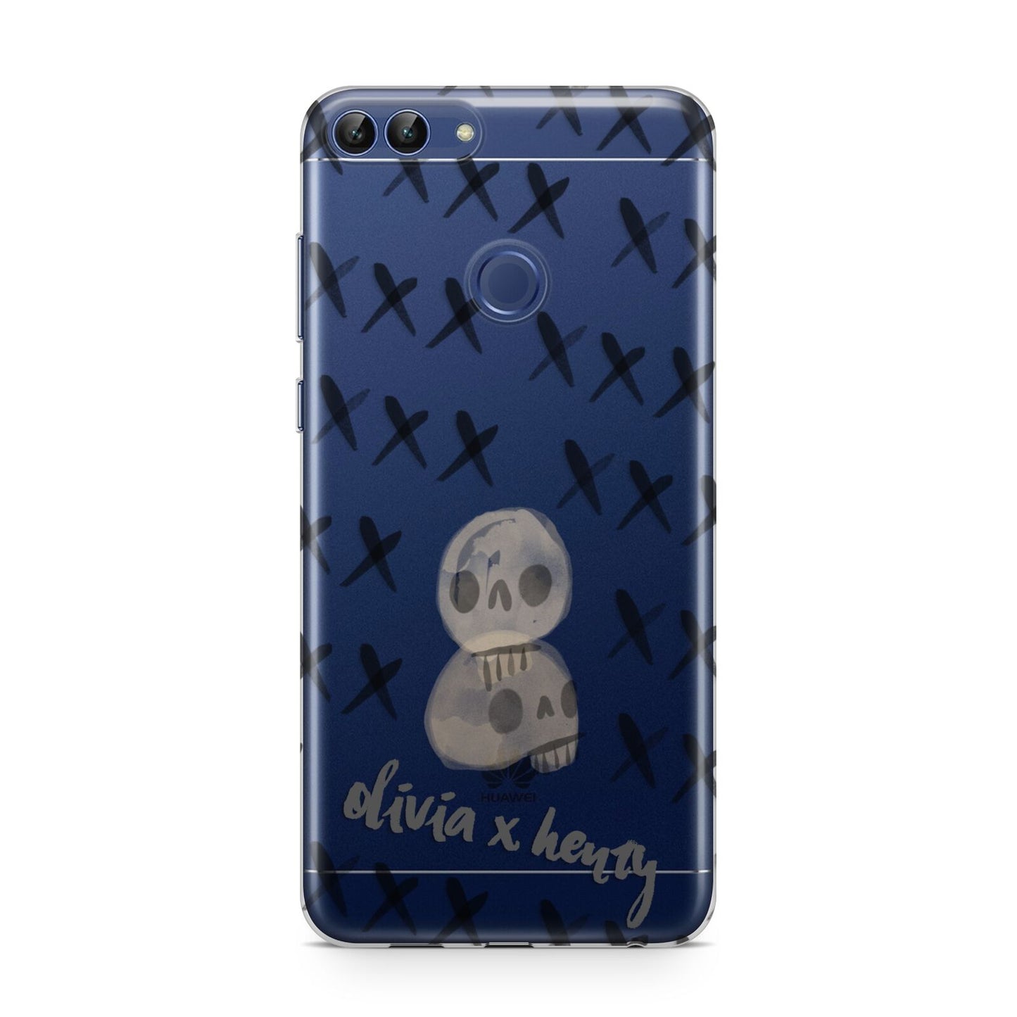 Skulls and Kisses Personalised Huawei P Smart Case