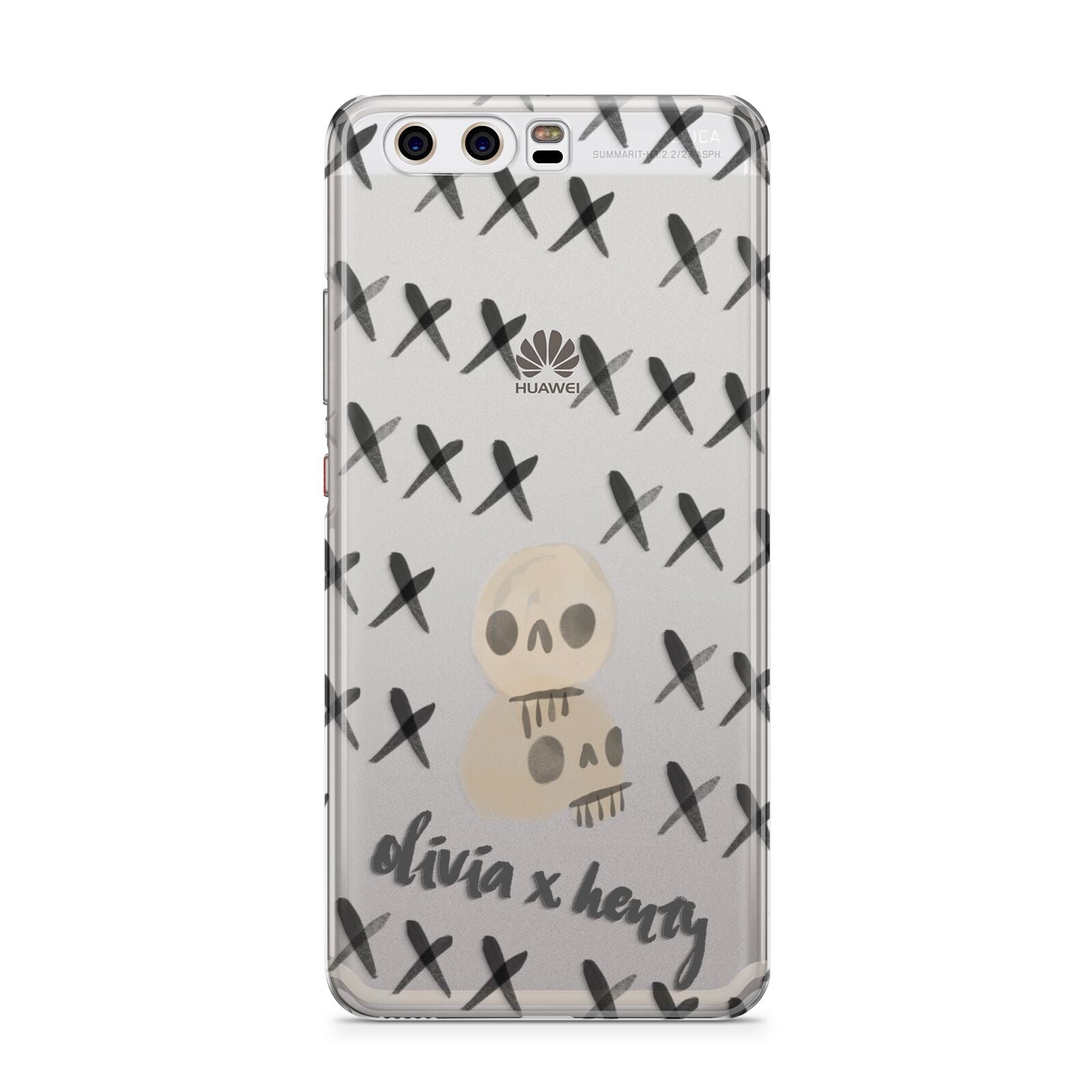 Skulls and Kisses Personalised Huawei P10 Phone Case