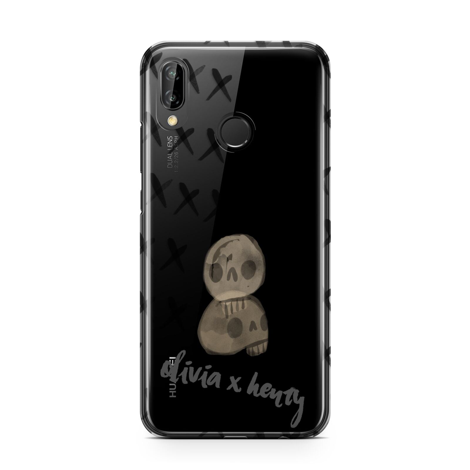 Skulls and Kisses Personalised Huawei P20 Lite Phone Case