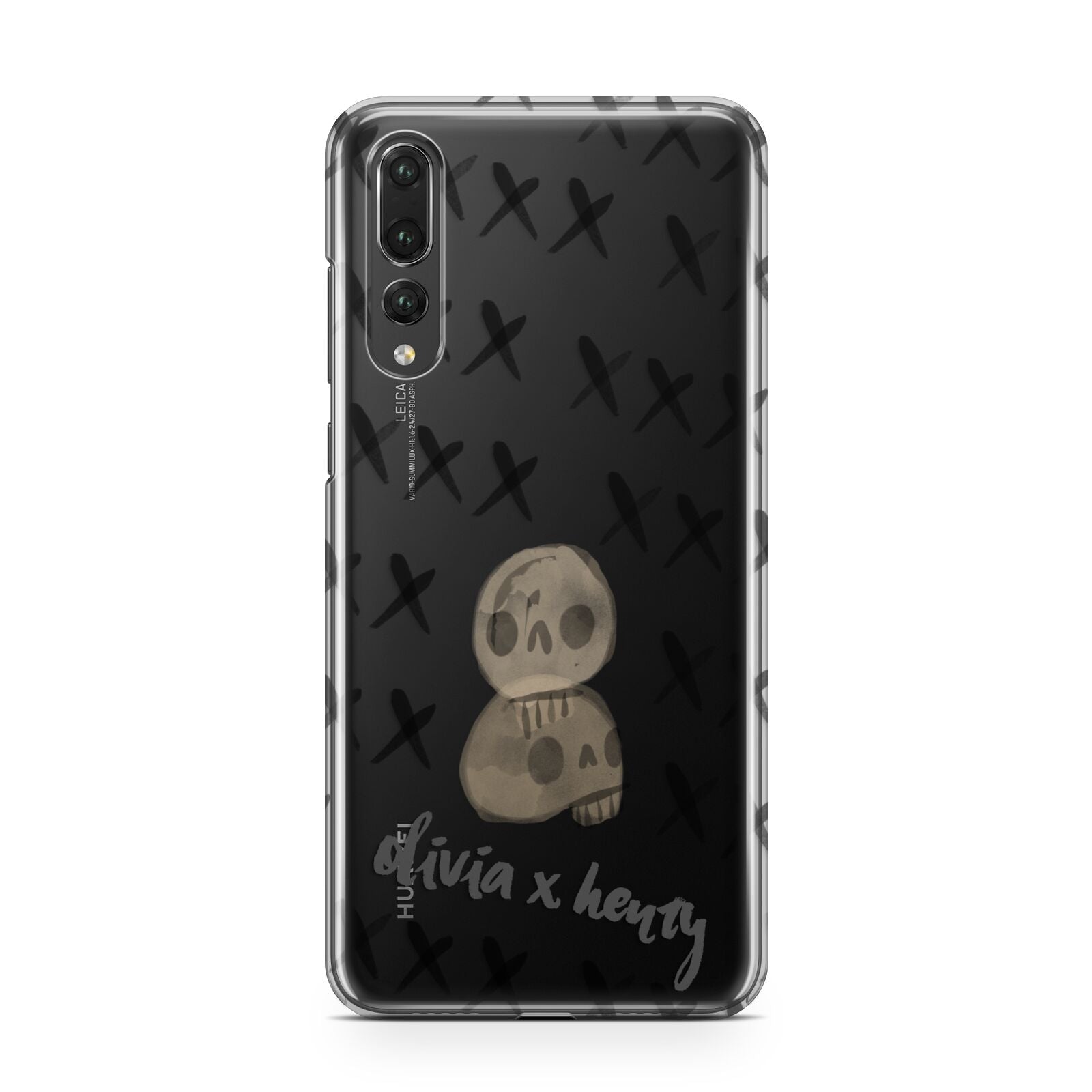 Skulls and Kisses Personalised Huawei P20 Pro Phone Case