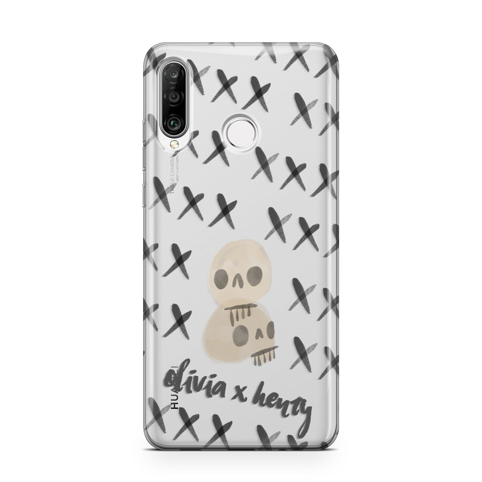 Skulls and Kisses Personalised Huawei P30 Lite Phone Case