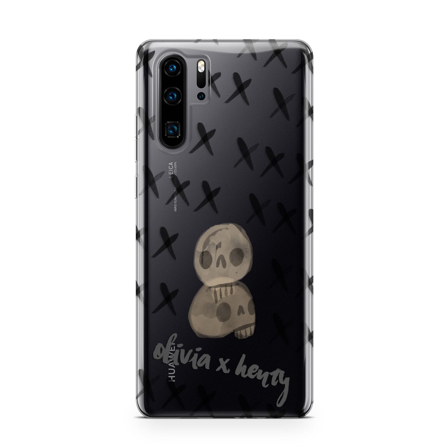 Skulls and Kisses Personalised Huawei P30 Pro Phone Case