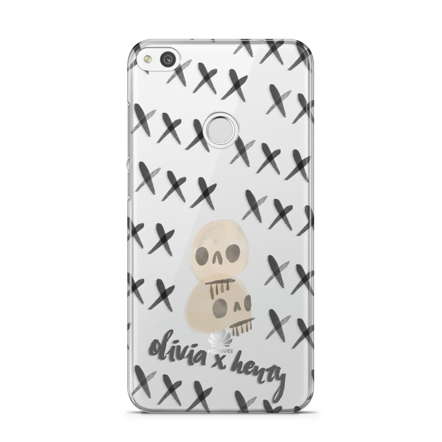 Skulls and Kisses Personalised Huawei P8 Lite Case