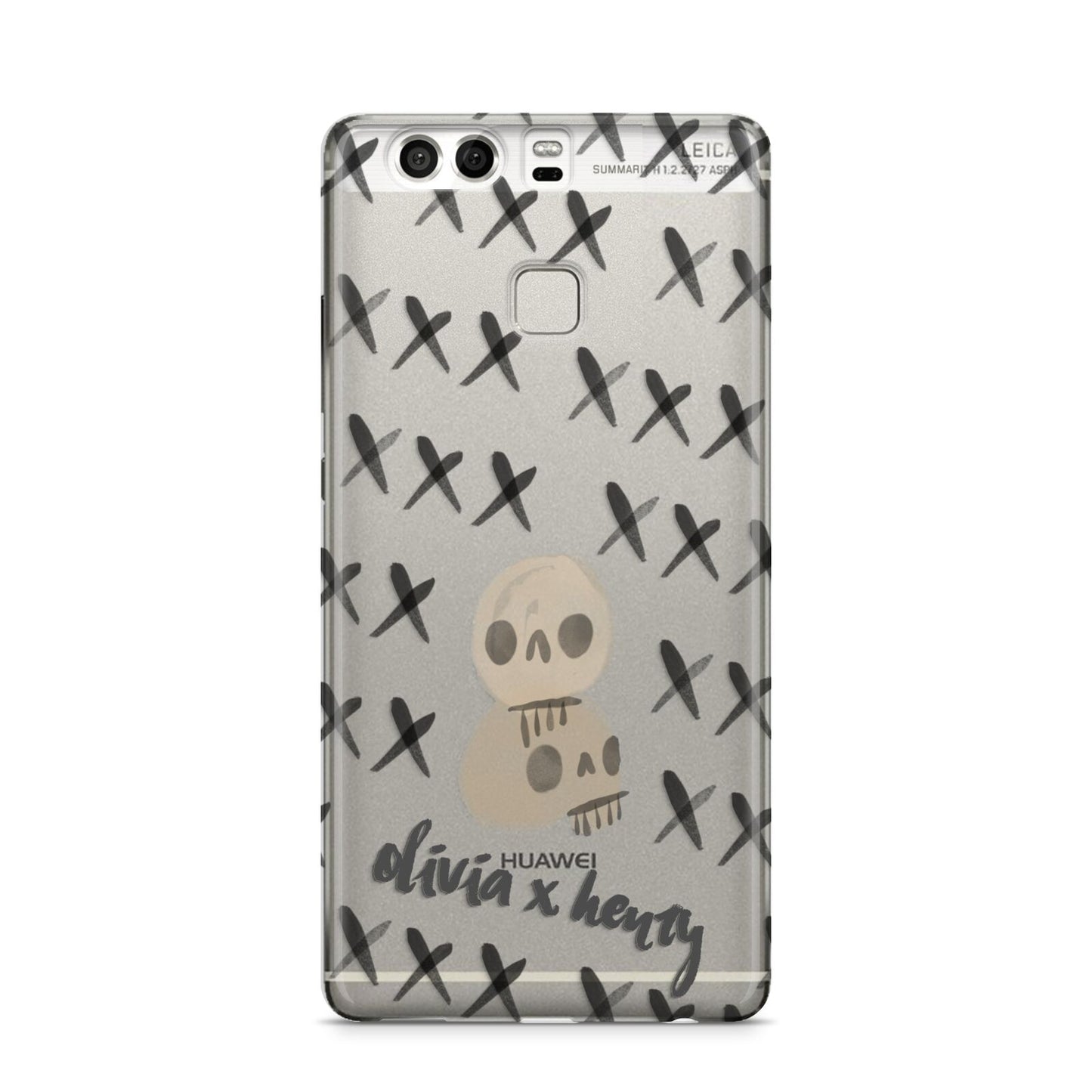 Skulls and Kisses Personalised Huawei P9 Case