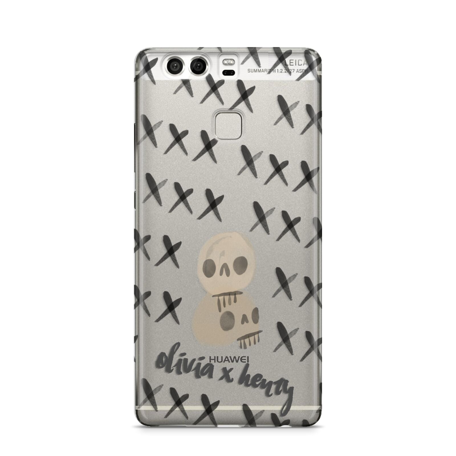 Skulls and Kisses Personalised Huawei P9 Case