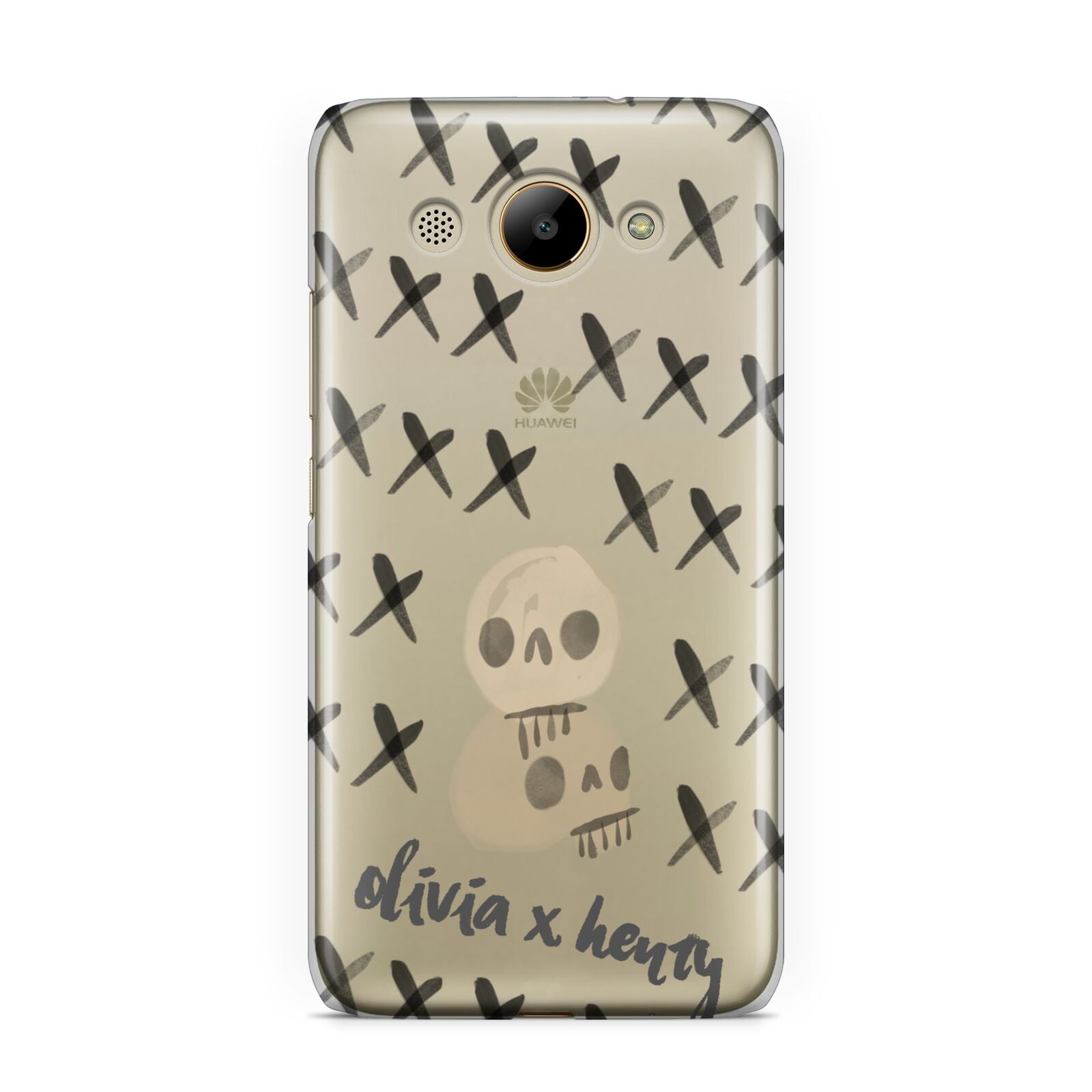 Skulls and Kisses Personalised Huawei Y3 2017