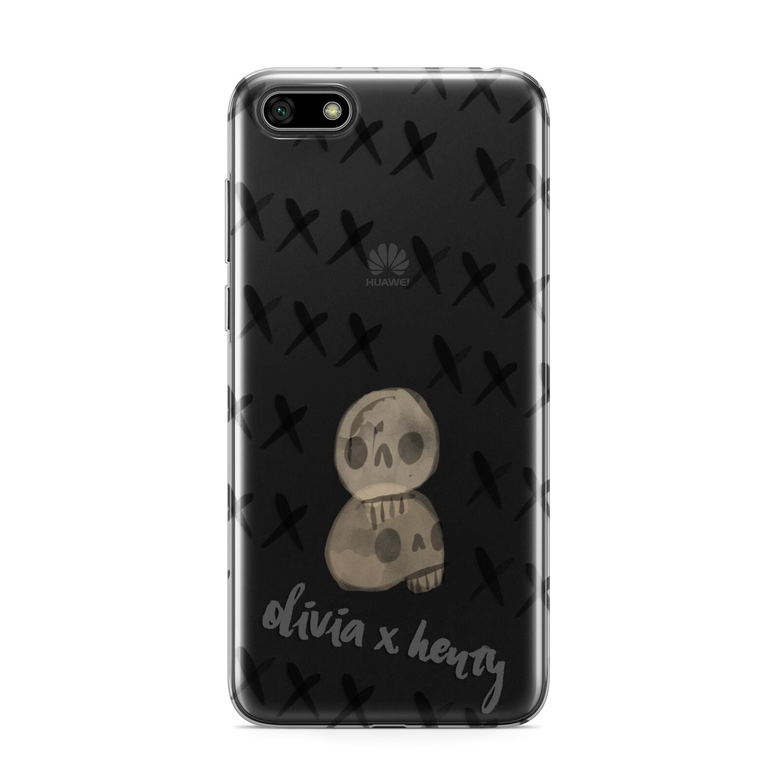 Skulls and Kisses Personalised Huawei Y5 Prime 2018 Phone Case