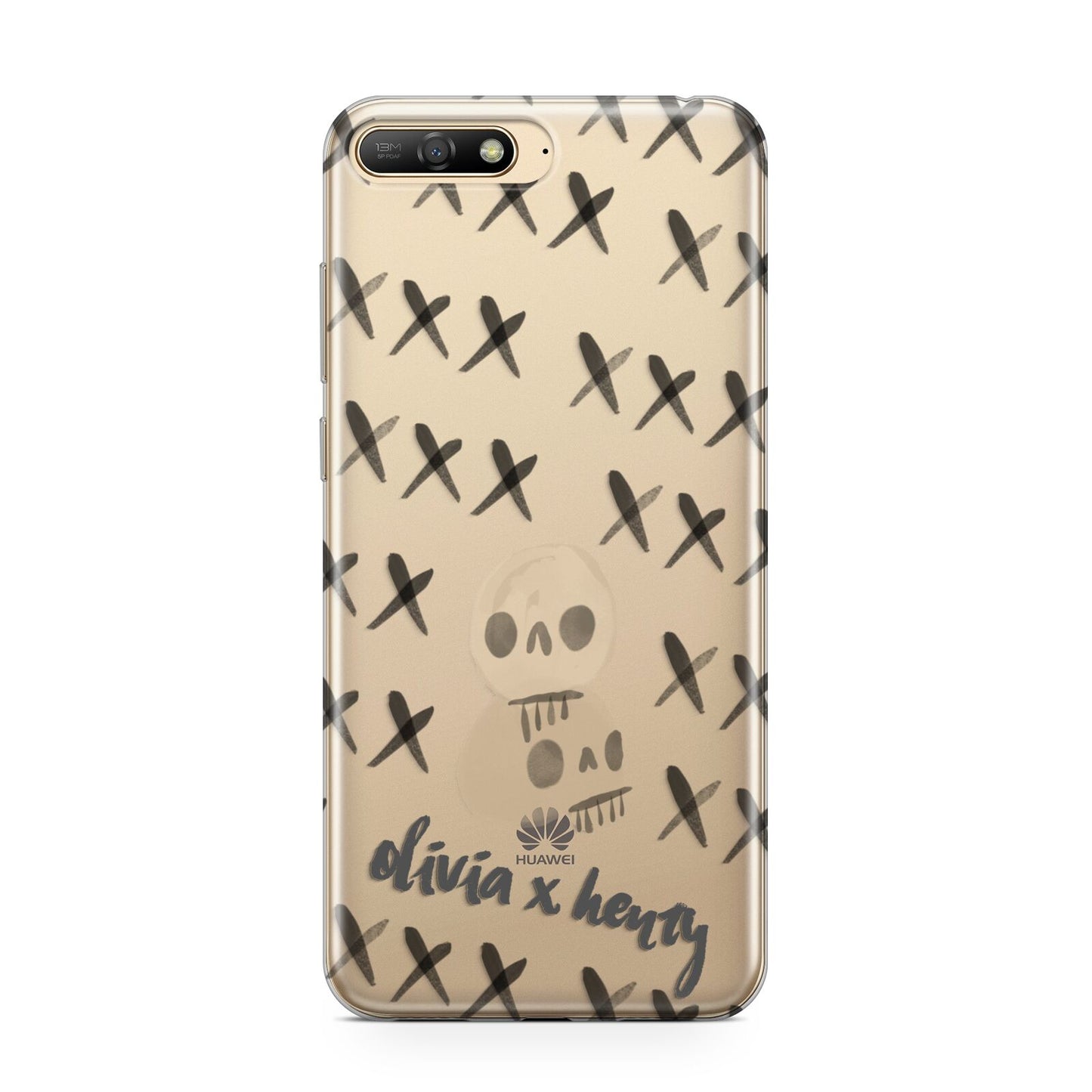 Skulls and Kisses Personalised Huawei Y6 2018